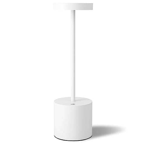 LED Cordless Table Lamp Set, Portable 5000mAh Rechargeable, 3 Color Dimming, Outdoor/Indoor — White1