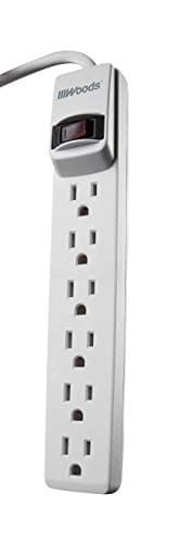 Compact Power Strip with 6 Outlets for Users
