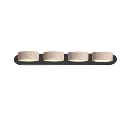 Dark Wood Farmhouse Bathroom Vanity Light - Walnut LED Rotatable Wall Lamp — Black