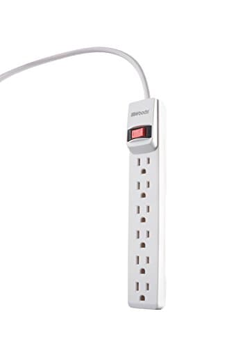 Woods 41345 Surge Protector with Overload Safety & 6 Outlets, 280J Protection; White