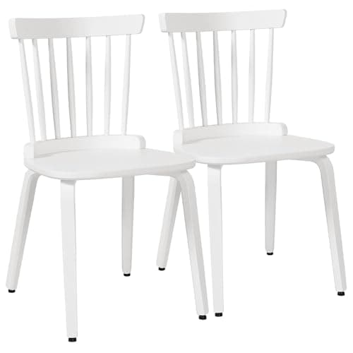 Black Wood Windsor Dining Chair Set, Farmhouse Spindle Back, Mid-Century Modern, Kitchen & Living Room — White