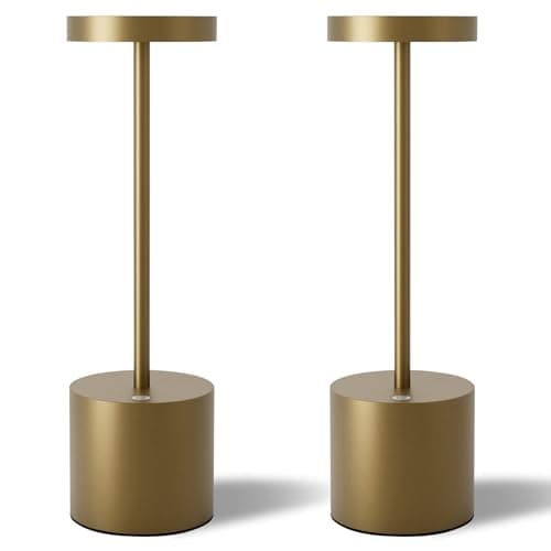 LED Cordless Table Lamp Set, Portable 5000mAh Rechargeable, 3 Color Dimming, Outdoor/Indoor — Titanium2