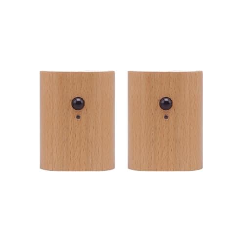 LANDGOO White Ash Wood Motion Sensor Step Light Rechargeable LED Indoor Wall Lamp — White Ash Wood 2PCS