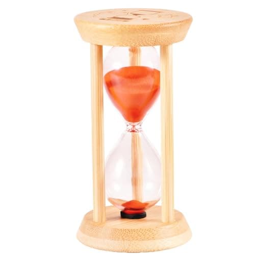 Bamboo 1 Minute Mini Sand Timer for Toothbrushing & Games（Blue） — Red