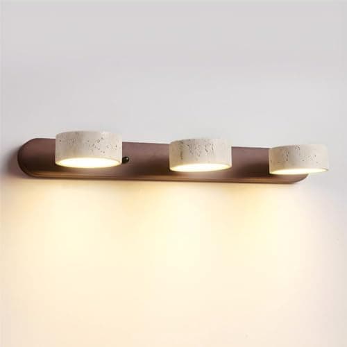 Dark Wood Farmhouse Bathroom Vanity Light - Walnut LED Rotatable Wall Lamp