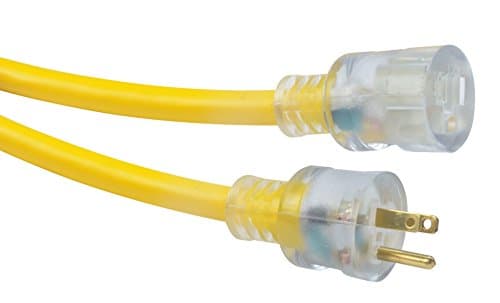 Southwire 50Ft 10 Gauge High Visibility Lighted Extension Cord, Yellow