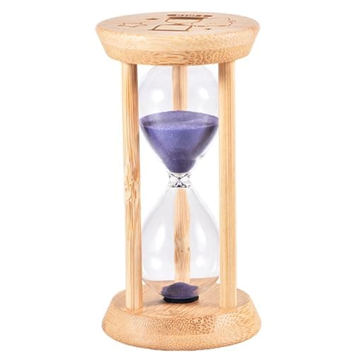 Bamboo 1 Minute Mini Sand Timer for Toothbrushing & Games（Blue） — Purple