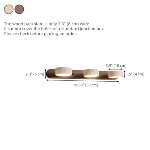 Dark Wood Farmhouse Bathroom Vanity Light - Walnut LED Rotatable Wall Lamp