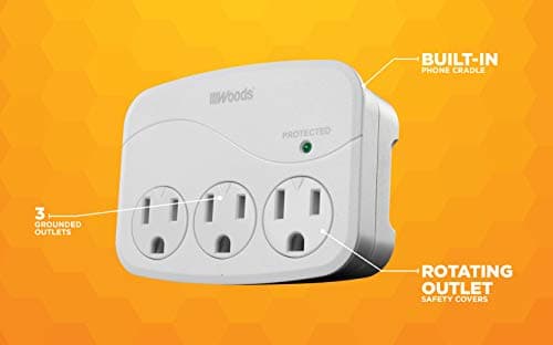 Surge Protector for Home and Office Use with 3 Outlets and 1000J Protection