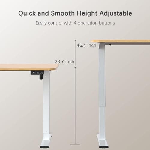 Furmax Electric Height Adjustable Standing Desk, Light Wood, 55x24 inches