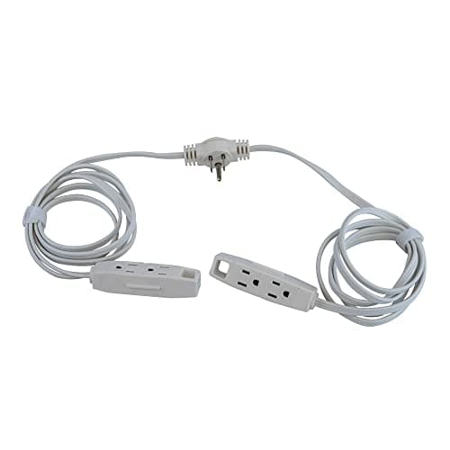 Sofa Cord for Woods; 6 Outlets; 6 Foot Cord; 16 Gauge 3 Prong Plug; White