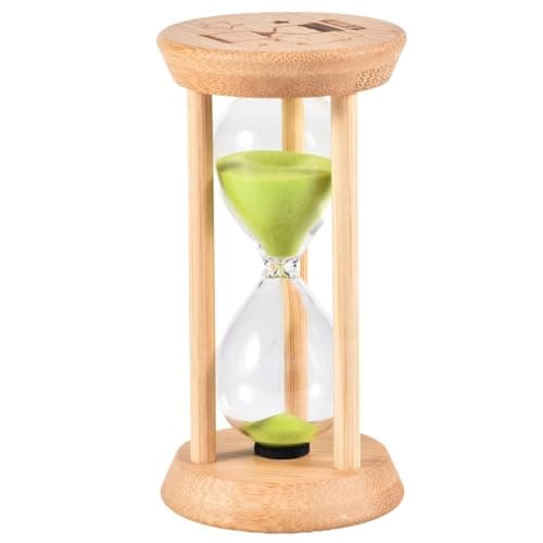 Bamboo 1 Minute Mini Sand Timer for Toothbrushing & Games（Blue） — Green