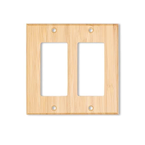Solid Bamboo Single Toggle Light Switch Plate, 4.5" x 2.76" Home Decor — 1PC-Double Rocker