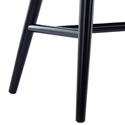 DUHOME Black Farmhouse Wooden Bench with Spindle Back for Entryway Balcony