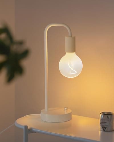 ONEWISH Fully Dimmable Warm Bedside Lamps for Kids Reading (2700K Bulb Included) — White 1 pack