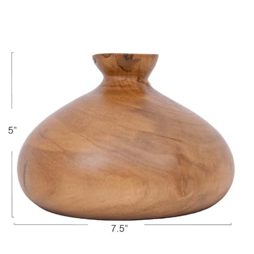Paulownia Wood Vase with Walnut Finish