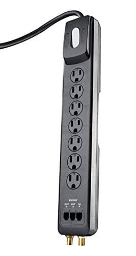 Surge Protector With Safety Overload Feature for 1440J Protection — 7-Outlets with Cable and Phone Protection