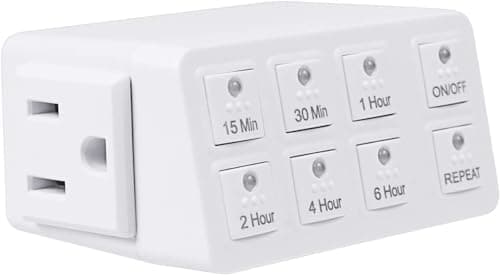 BN-LINK Heavy Duty Countdown Timer with Repeat, 3-Prong Grounded Outlet, ETL Listed