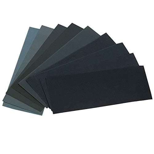 24pcs Assorted Grit Sandpaper Variety Pack for Wood Metal, 12 Grits Wet/Dry Sanding 120-3000 Grit