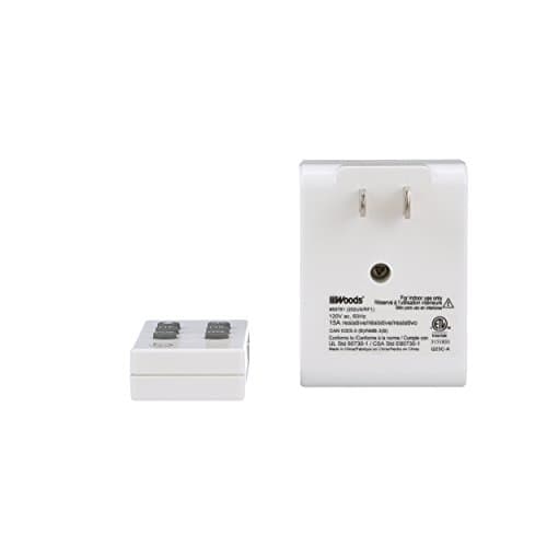 Wireless Remote Control Timer for Indoor Use with Countdown; 1 Polarized Outlet; White