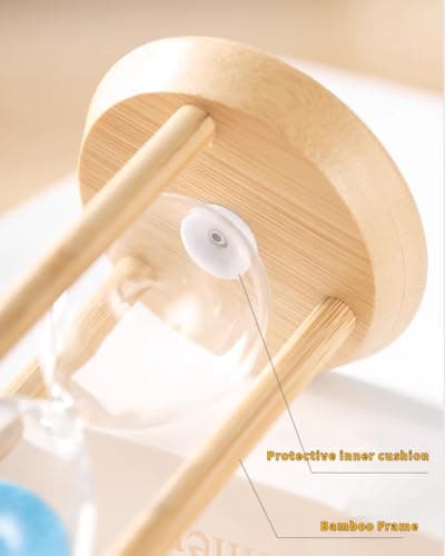 Bamboo 1 Minute Mini Sand Timer for Toothbrushing & Games（Blue）