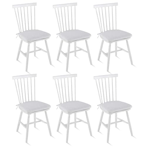 COLAMY Windsor Dining Chairs Set of 4, Black — White