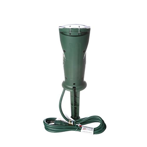 Outdoor Plug-in Yard Stake Timer with Photocell, Dusk-To-Dawn, 3-Outlet, Green