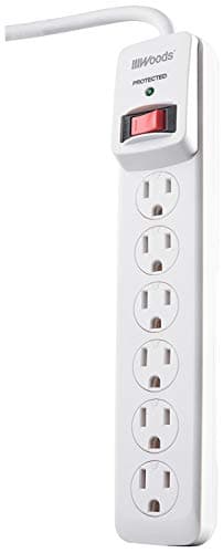 Surge Protector for 900J Protection, 6 Outlets, 3-Foot Cord, White