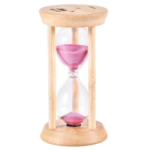 Bamboo 1 Minute Mini Sand Timer for Toothbrushing & Games（Blue） — Pink