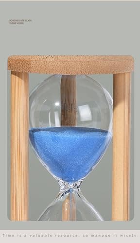 Bamboo 1 Minute Mini Sand Timer for Toothbrushing & Games（Blue）