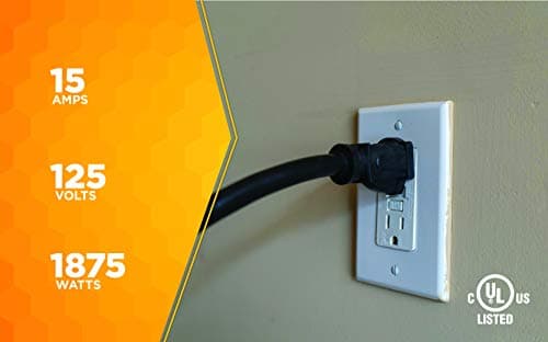 Compact 9Ft Extension Cord, 14 Gauge, General Purpose, Black