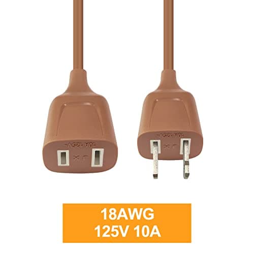 Sibosz 15ft Power Extension Cord 10A 125V Brown for Home Office