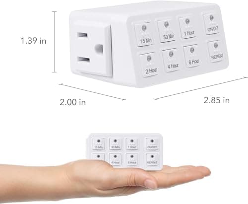 BN-LINK Heavy Duty Countdown Timer with Repeat, 3-Prong Grounded Outlet, ETL Listed