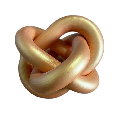 Boho Wooden Knot Chain Link Decor for Coffee Table Entryway — Gold