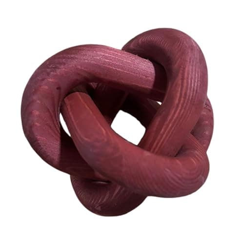 Boho Wooden Knot Chain Link Decor for Coffee Table Entryway — Wine