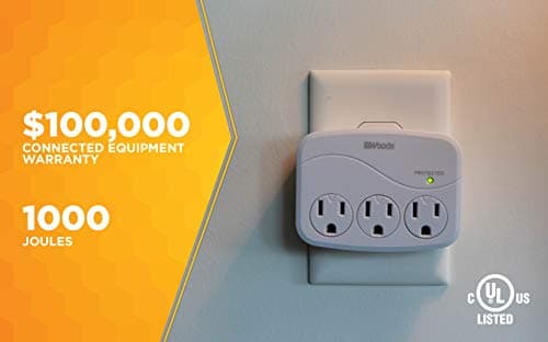 Surge Protector for Home and Office Use with 3 Outlets and 1000J Protection
