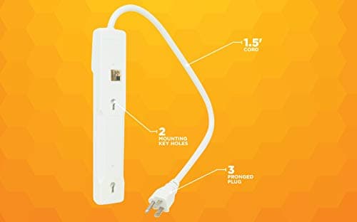 Woods 41345 Surge Protector with Overload Safety & 6 Outlets, 280J Protection; White
