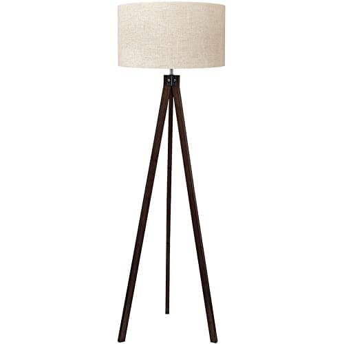 LePower Mid Century Wood Tripod Lamp, Modern Studying Light for Living Room & Office — Walnut Tripod Holder