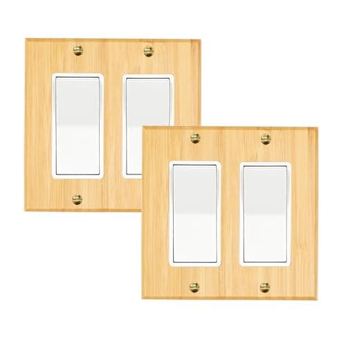 Bamboo Solid Wood Light Switch Plate Decorative Cover — 2PC-Wood Wall Plate 6