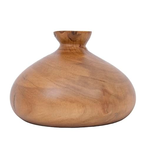 Paulownia Wood Vase with Walnut Finish