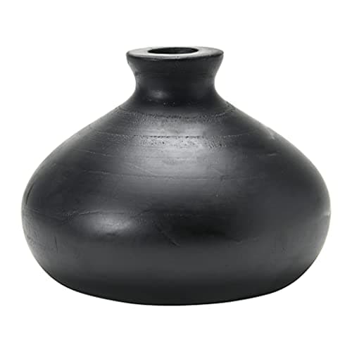 Paulownia Wood Vase with Walnut Finish — Black