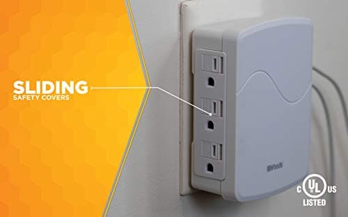 Surge Tap with 3 Grounded Outlets and 4 USB Ports, White