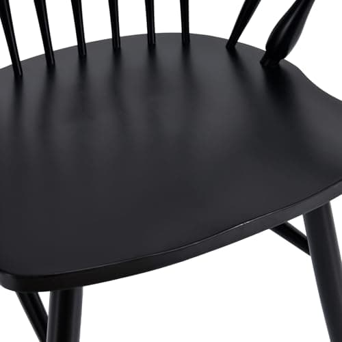 DUHOME Black Windsor Dining Chair Set of 2 with Arms
