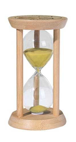 2-Minute SuLiao Wooden Sand Timer, Bamboo Hourglass for Home Office Decor — Gold