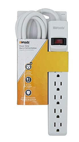Compact Power Strip with 6 Outlets for Users