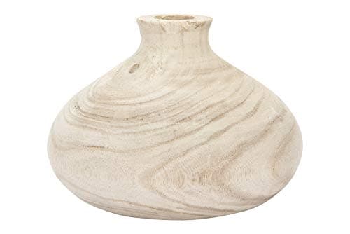 Paulownia Wood Vase with Walnut Finish — Natural