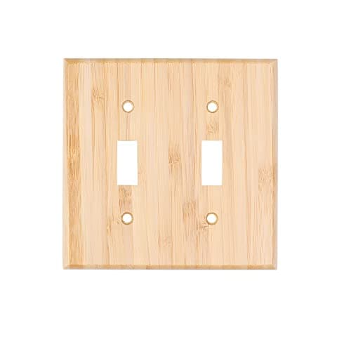 Solid Bamboo Single Toggle Light Switch Plate, 4.5" x 2.76" Home Decor — 1PC- Gang Duplex Toggle