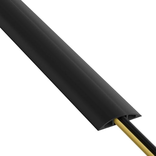 D-Line 6ft Floor Cord Cover, Cable Protector - Brown — Black