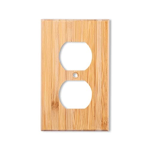 Solid Bamboo Single Toggle Light Switch Plate, 4.5" x 2.76" Home Decor — 1PC-Double hole Outlet