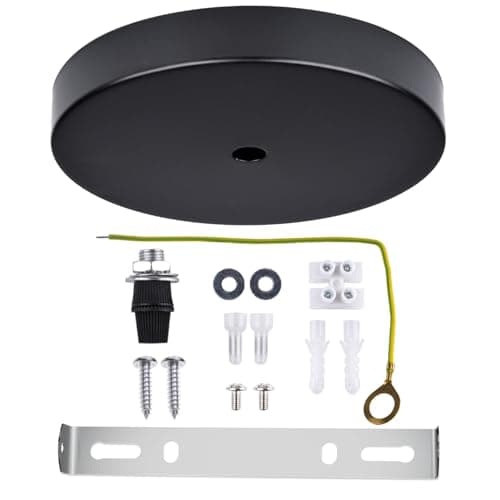 Arturesthome Natural Wood Ceiling Canopy Kit for Pendant Lights — Black